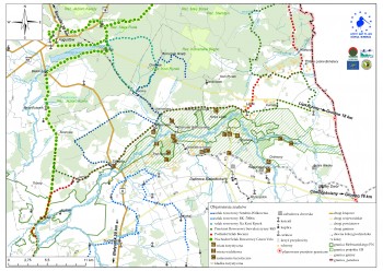 Lokalizacja infrastruktury turystycznej oraz szlaków rowerowych na obszarze projektu LIFE11/NAT/PL/422